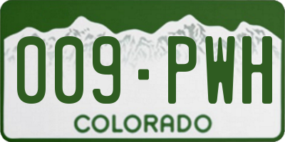 CO license plate 009PWH