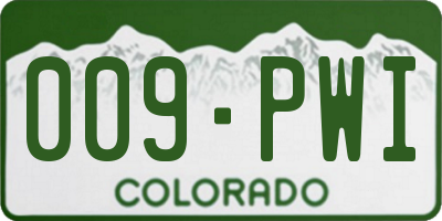 CO license plate 009PWI