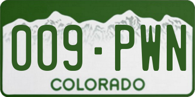CO license plate 009PWN