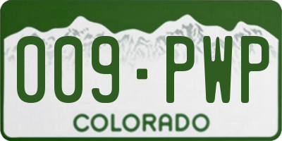CO license plate 009PWP