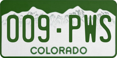 CO license plate 009PWS