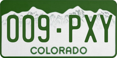 CO license plate 009PXY