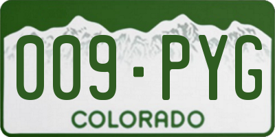 CO license plate 009PYG
