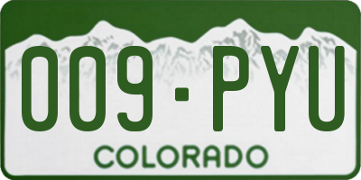 CO license plate 009PYU