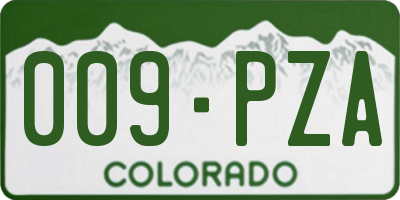 CO license plate 009PZA