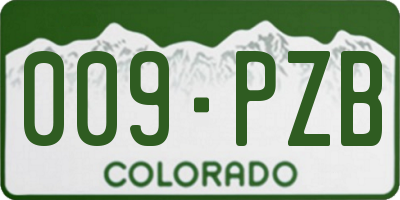 CO license plate 009PZB