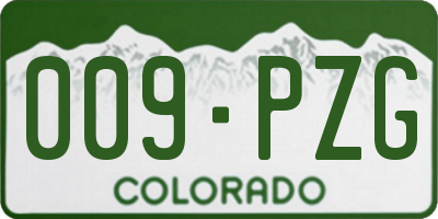 CO license plate 009PZG