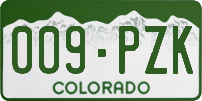 CO license plate 009PZK