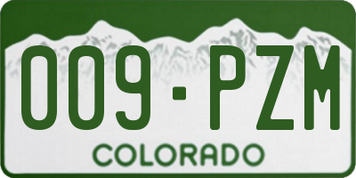 CO license plate 009PZM