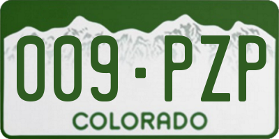 CO license plate 009PZP