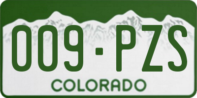 CO license plate 009PZS