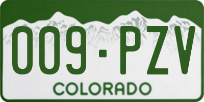 CO license plate 009PZV