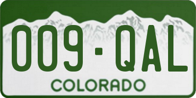 CO license plate 009QAL