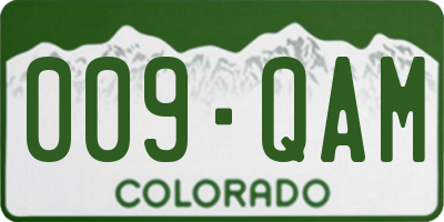 CO license plate 009QAM