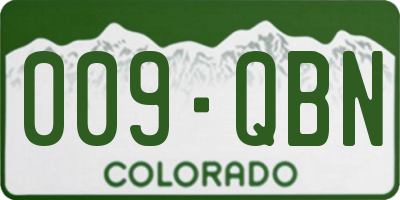 CO license plate 009QBN