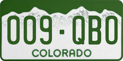 CO license plate 009QBO