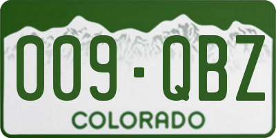 CO license plate 009QBZ