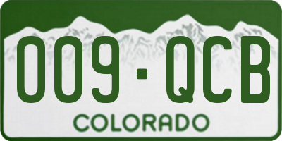 CO license plate 009QCB