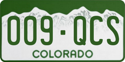 CO license plate 009QCS