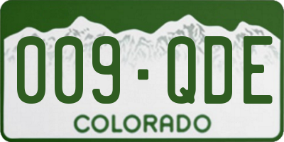 CO license plate 009QDE