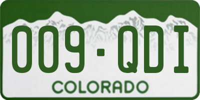 CO license plate 009QDI