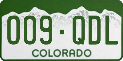 CO license plate 009QDL