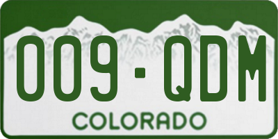 CO license plate 009QDM