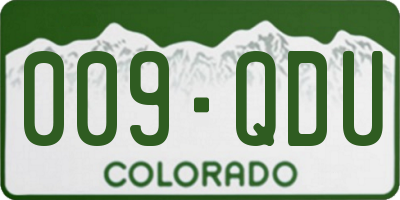CO license plate 009QDU