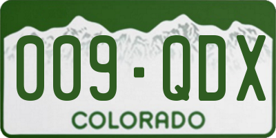 CO license plate 009QDX