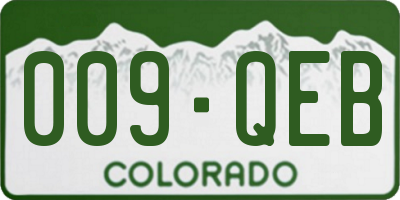 CO license plate 009QEB