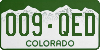CO license plate 009QED