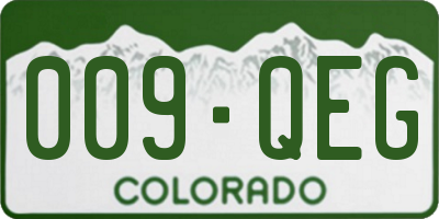 CO license plate 009QEG