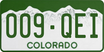 CO license plate 009QEI