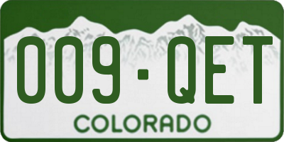 CO license plate 009QET