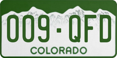 CO license plate 009QFD