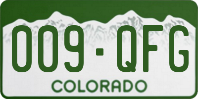 CO license plate 009QFG