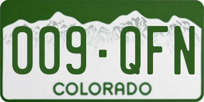 CO license plate 009QFN