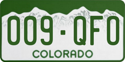 CO license plate 009QFO