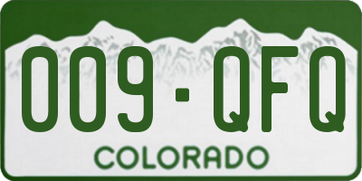 CO license plate 009QFQ