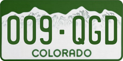 CO license plate 009QGD