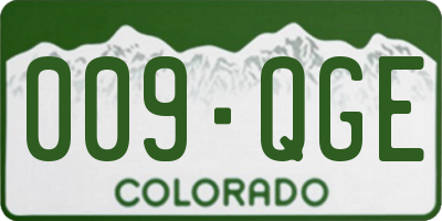 CO license plate 009QGE