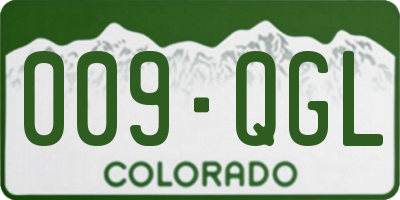 CO license plate 009QGL