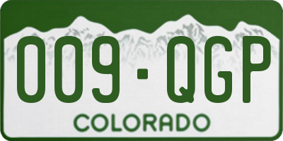 CO license plate 009QGP