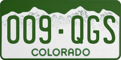 CO license plate 009QGS