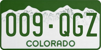 CO license plate 009QGZ