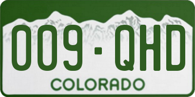 CO license plate 009QHD