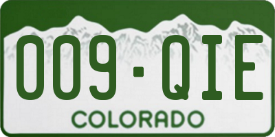 CO license plate 009QIE