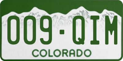 CO license plate 009QIM