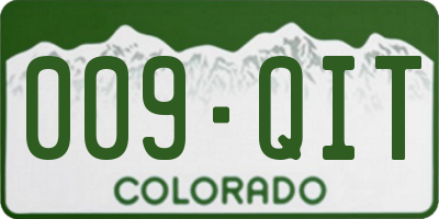 CO license plate 009QIT