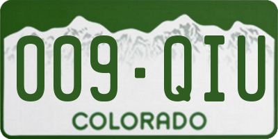 CO license plate 009QIU